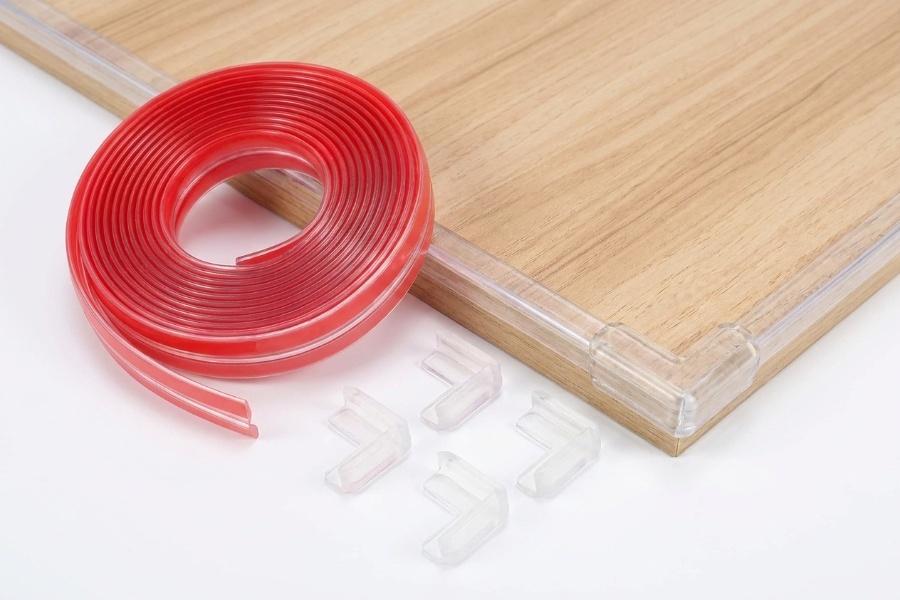 3M Pré-adhésif Protection Meuble Bébé, Coin de Table Protection Bebe Silicone Transparent Protection Table Bebe
