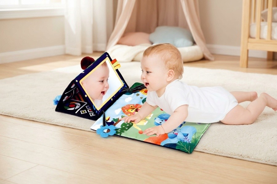 Jouet d'Éveil Bébé 6 Mois avec Miroir Éveil Montessori Noir et Blanc