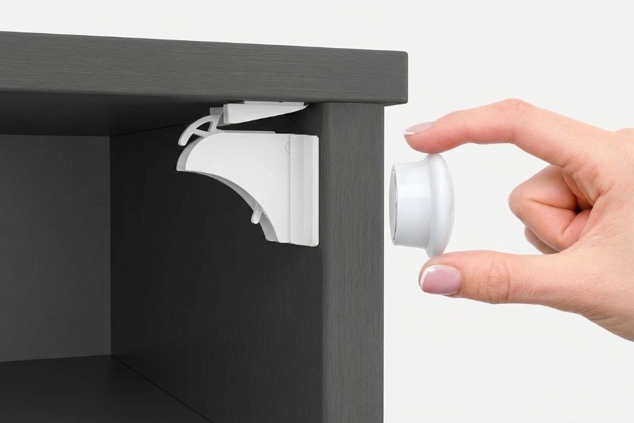Sécurité Placard Bébé Enfant magnétique invisible sans percage